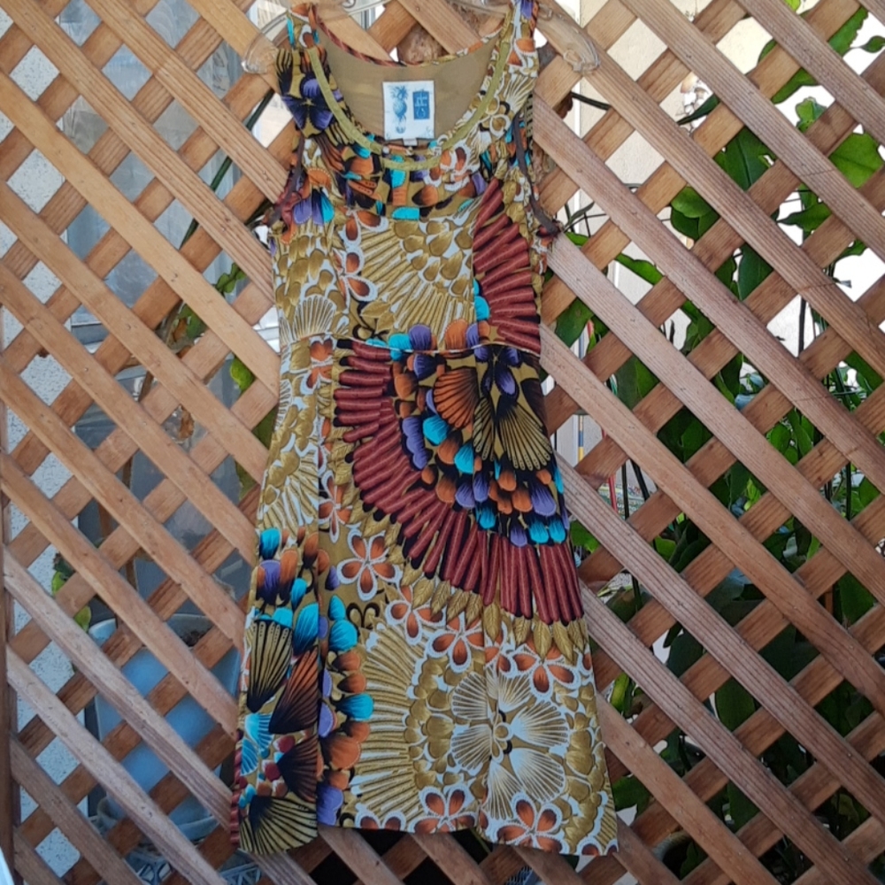 Edmé & Esyllte Silk Print Sleeveless Dress, Size 2